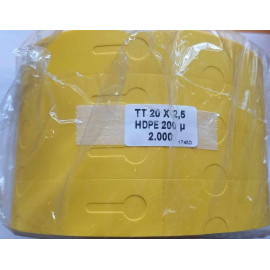 HDPE 0,20 Faioskolai húrkolós címke TT 25200 sárga 2000 darab